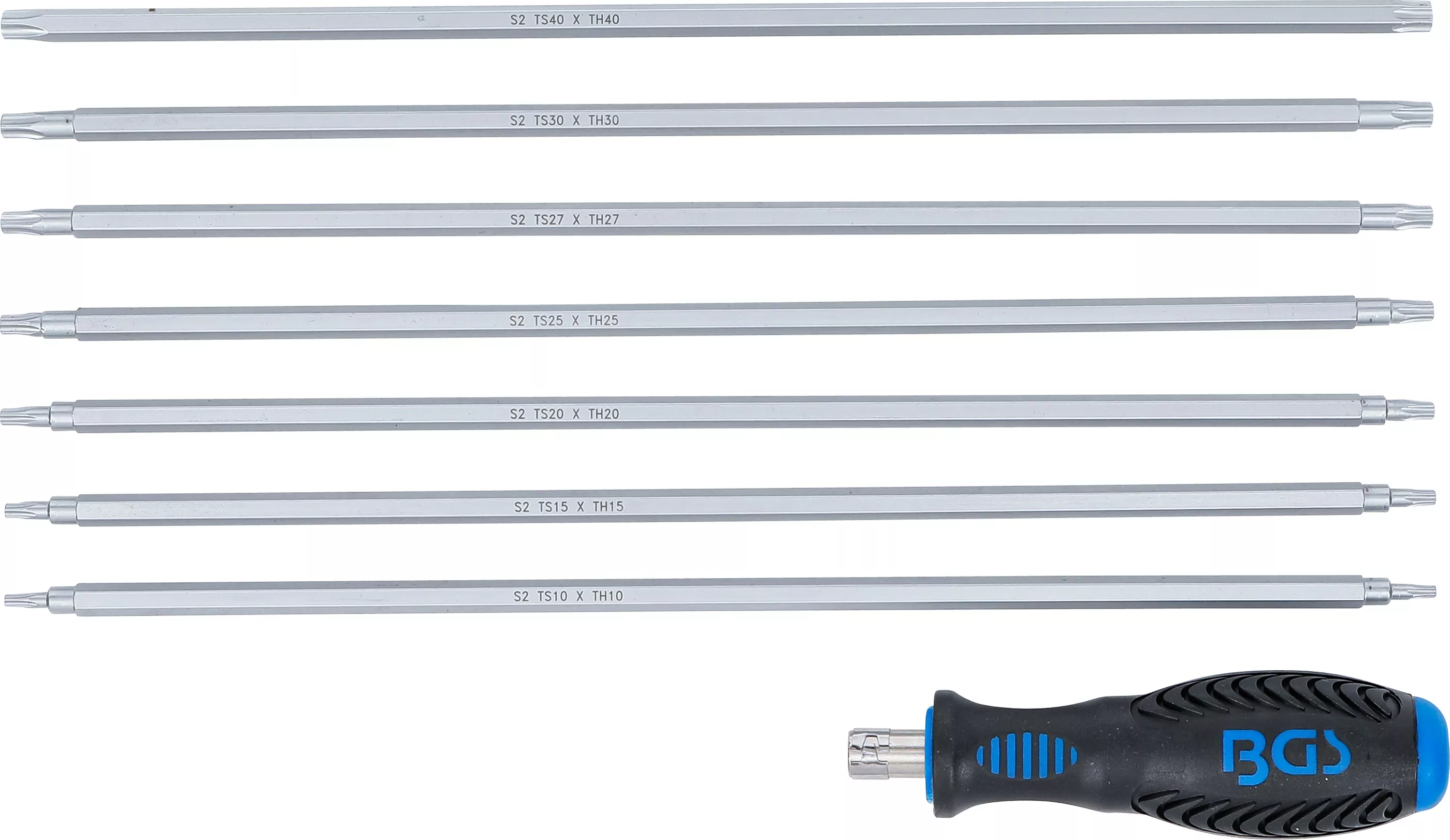 Skruvmejsel-sats med växelklingor | T-Profil (för Torx) / TS-Profil (för Torx Plus) | 8 delar