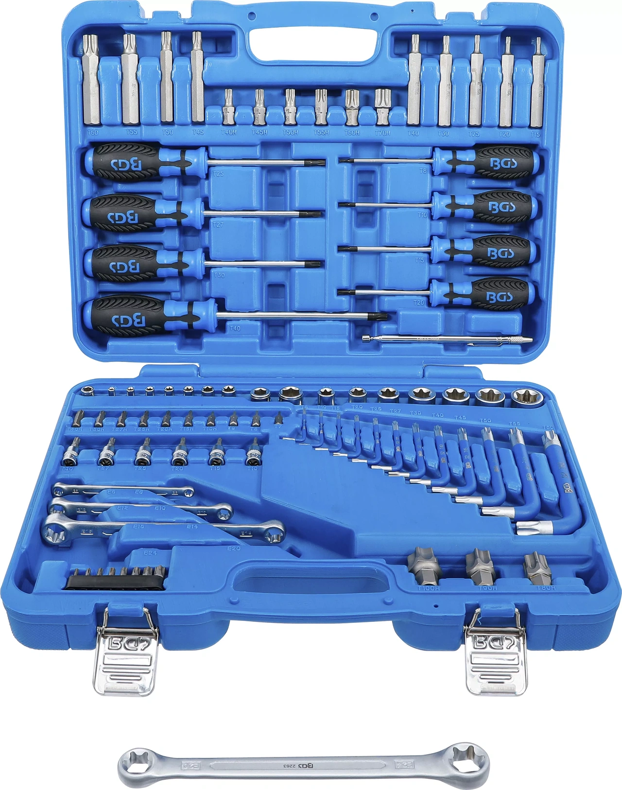 Verktygsortiment | 6,3 mm (1/4") + 12,5 mm (1/2") | E-Profil / T-Profil (för Torx) | 84 delar