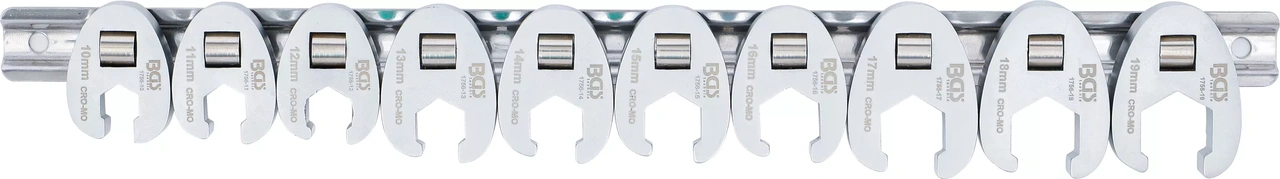 Kråkfotsnyckel-sats | 10 mm (3/8") | 10 - 19 mm | 10 delar