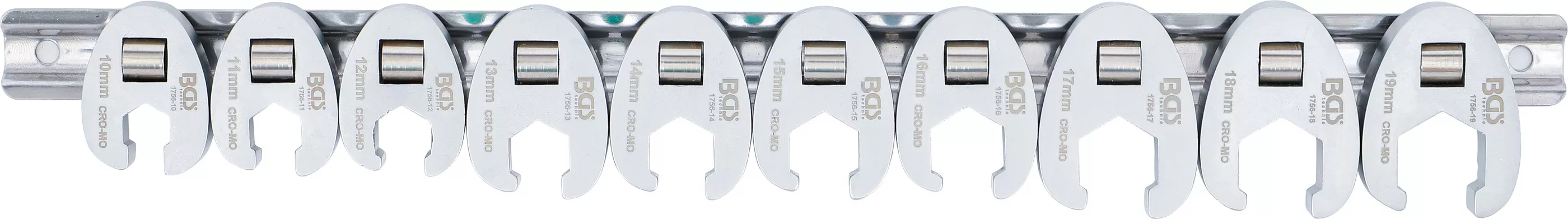 Kråkfotsnyckel-sats | 10 mm (3/8") | 10 - 19 mm | 10 delar