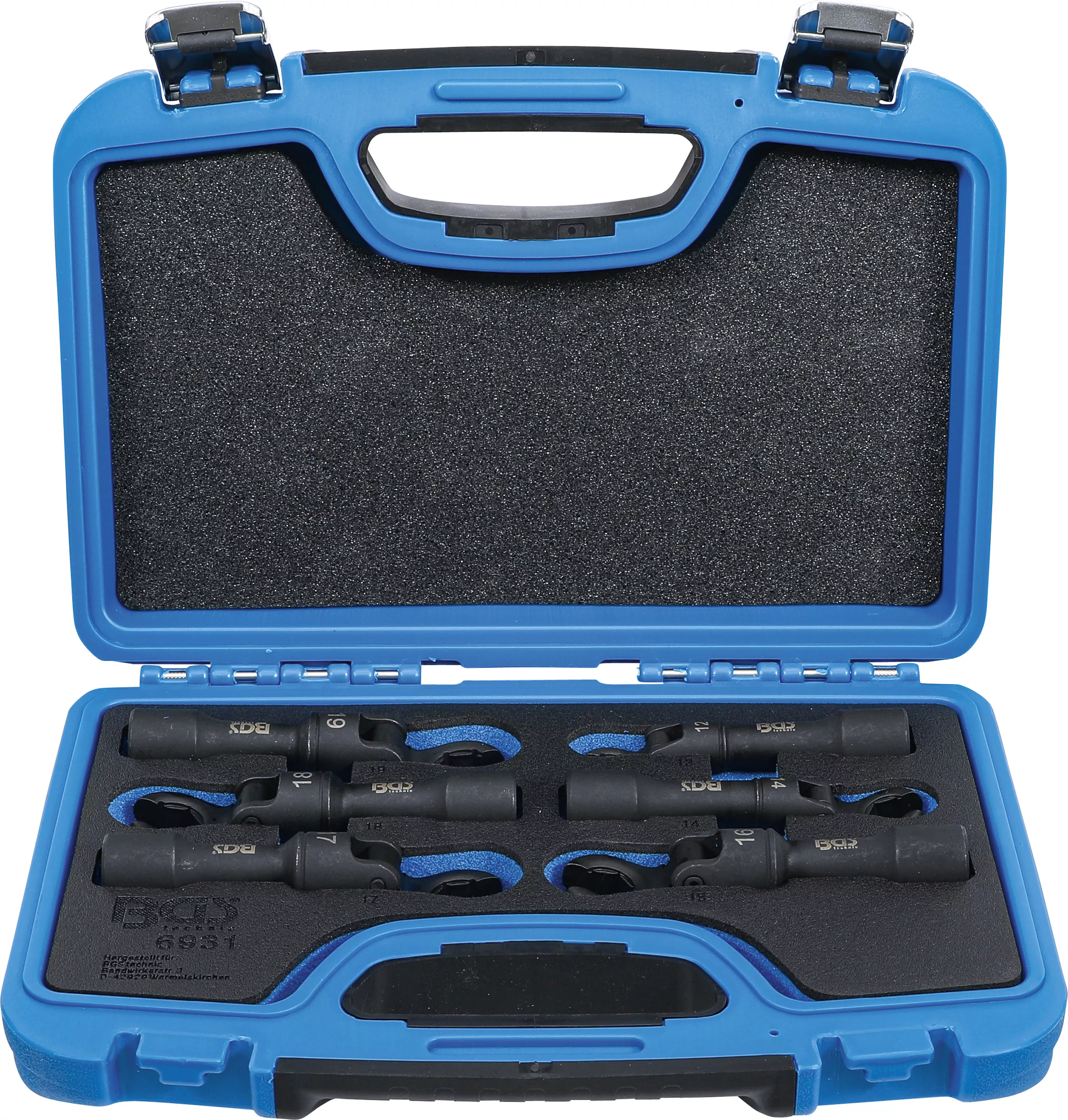 Kråkfotsnyckel-sats | 12,5 mm (1/2") | Flexibel | 10 delar