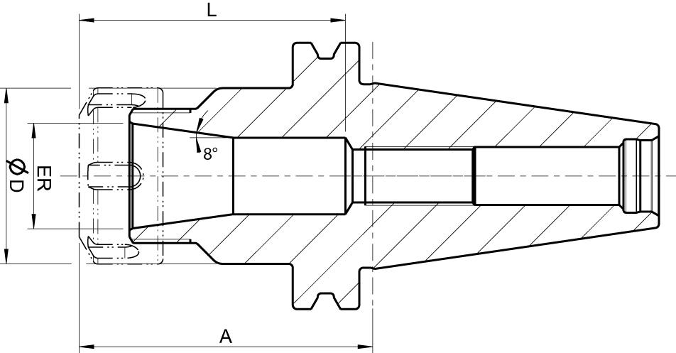 Spännhylschuck DIN 69871AD GT SK/ER