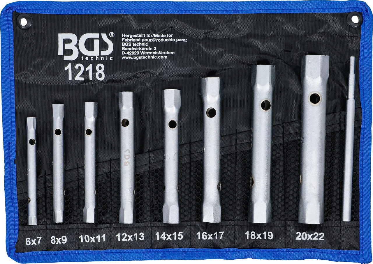 Rörhylsa-sats | 6 x 7 - 20 x 22 mm | 9 delar