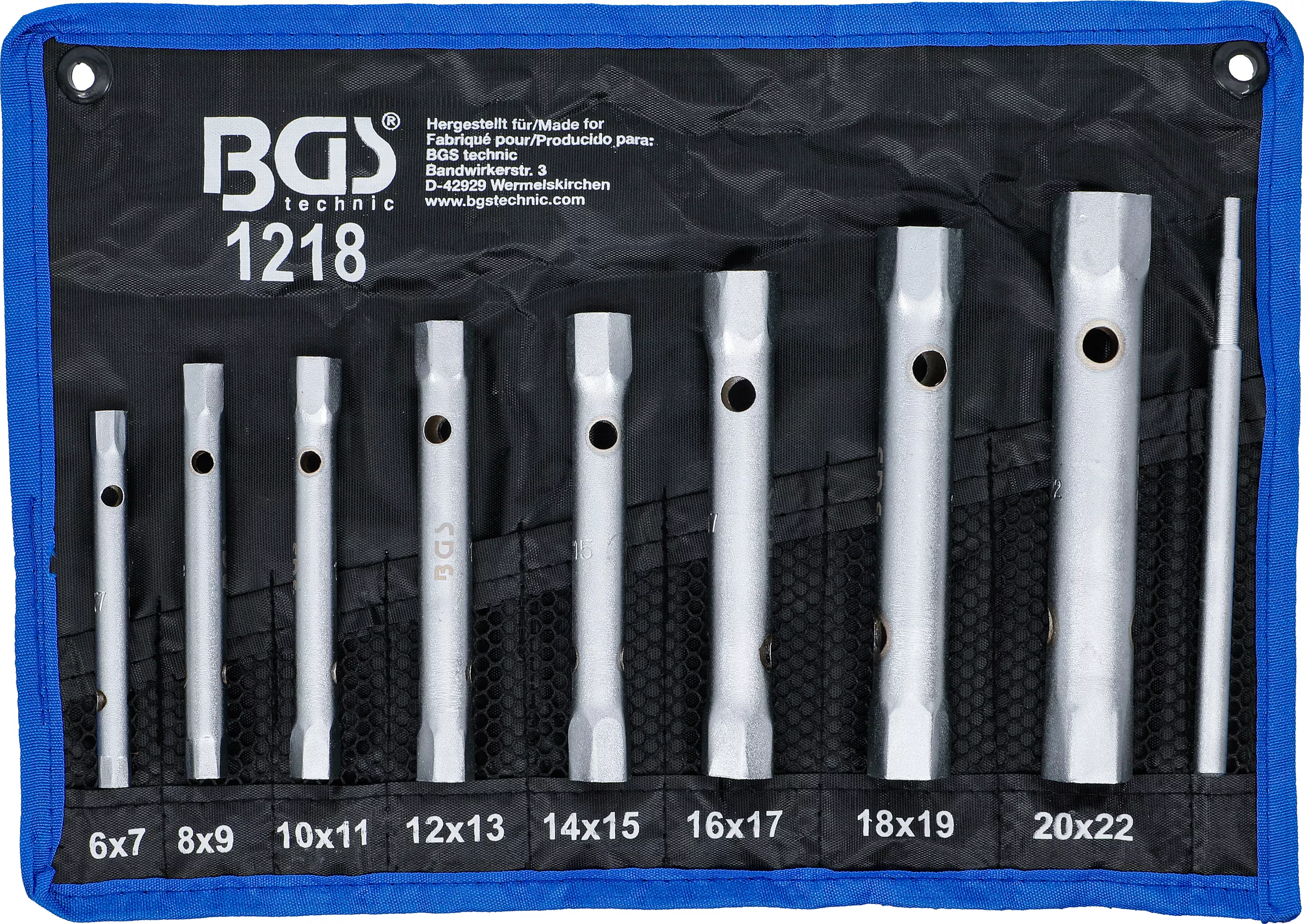 Rörhylsa-sats | 6 x 7 - 20 x 22 mm | 9 delar