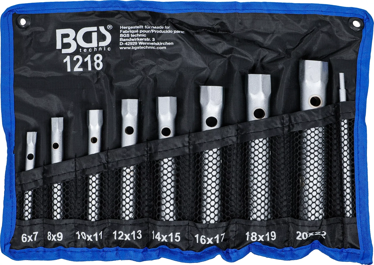 Rörhylsa-sats | 6 x 7 - 20 x 22 mm | 9 delar