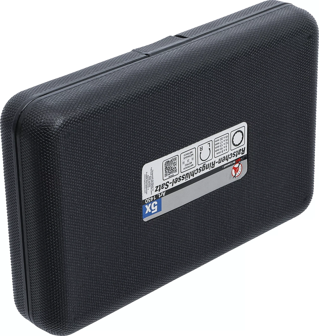 Spärr-ringnyckel-sats, rak, med omkastare | 6 x 8 - 19 x 22 mm | 5 delar