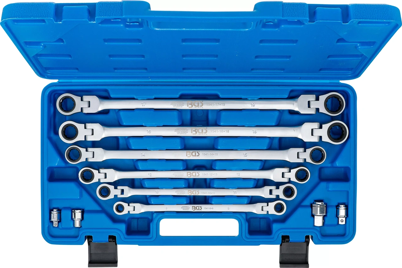 Dubbel-spärr-lednyckel-sats | 8 - 19 mm | 10 delar