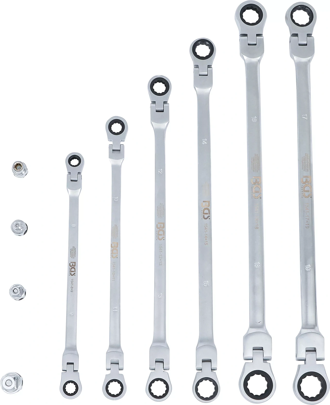 Dubbel-spärr-lednyckel-sats | 8 - 19 mm | 10 delar