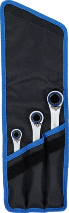 Spärr-ringnyckel-sats | med omkastare | "4-in-1" | 3 delar