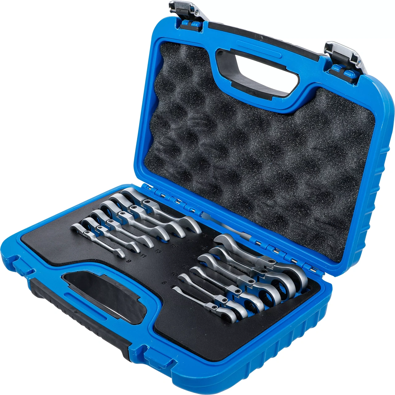 Spärring-U-nyckel-sats | kort | vinkelbar | 8 - 19 mm | 12 delar