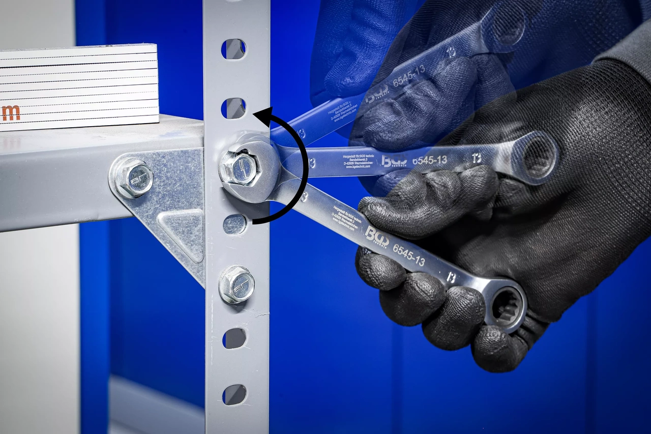 U-/ringnyckel med spärr -sats | 8 - 19 mm | 12 delar