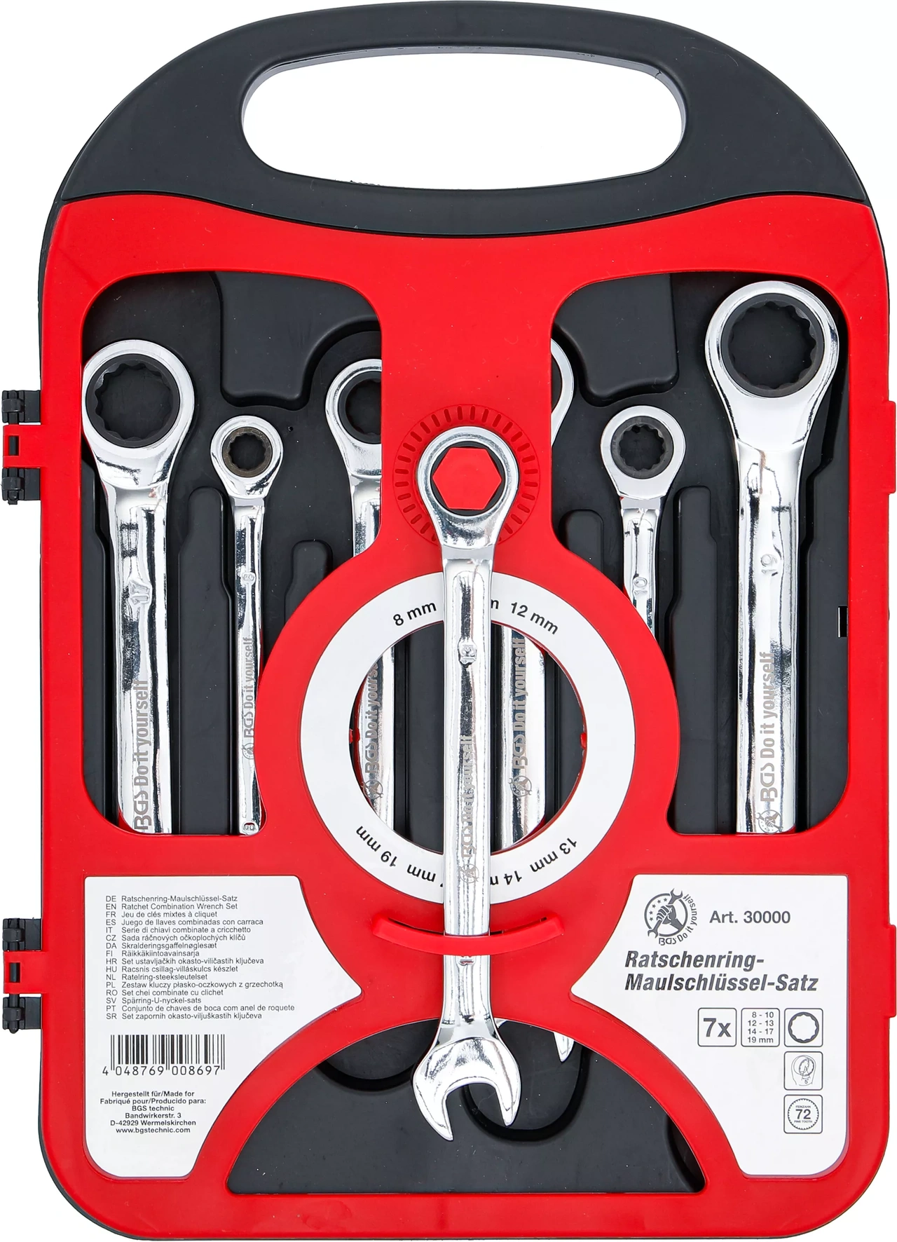 Spärring-U-nyckel-sats | 8 - 19 mm | 7 delar