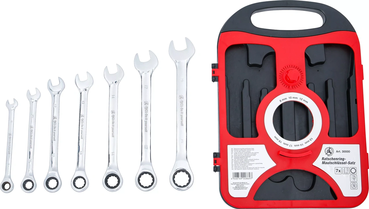 Spärring-U-nyckel-sats | 8 - 19 mm | 7 delar