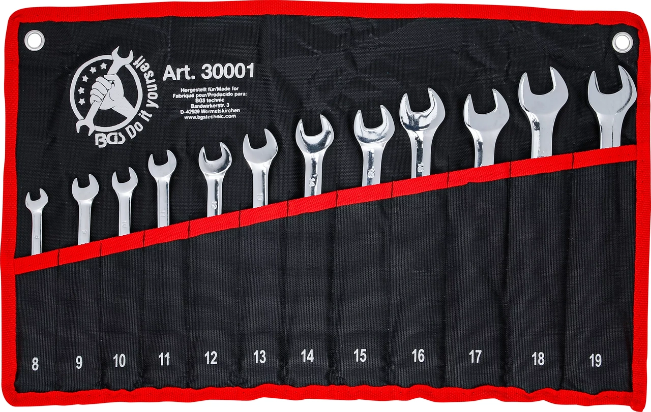 Spärring-U-nyckel-sats | 8 - 19 mm | 12 delar