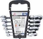 Spärring-U-nyckel-sats | Flexibla huvuden | Tumsstorlekar | 1/4" - 9/16" | 6 delar