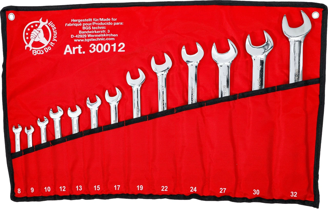 Spärring-U-nyckel-sats | Flexibla huvuden | 8 - 32 mm | 13 delar