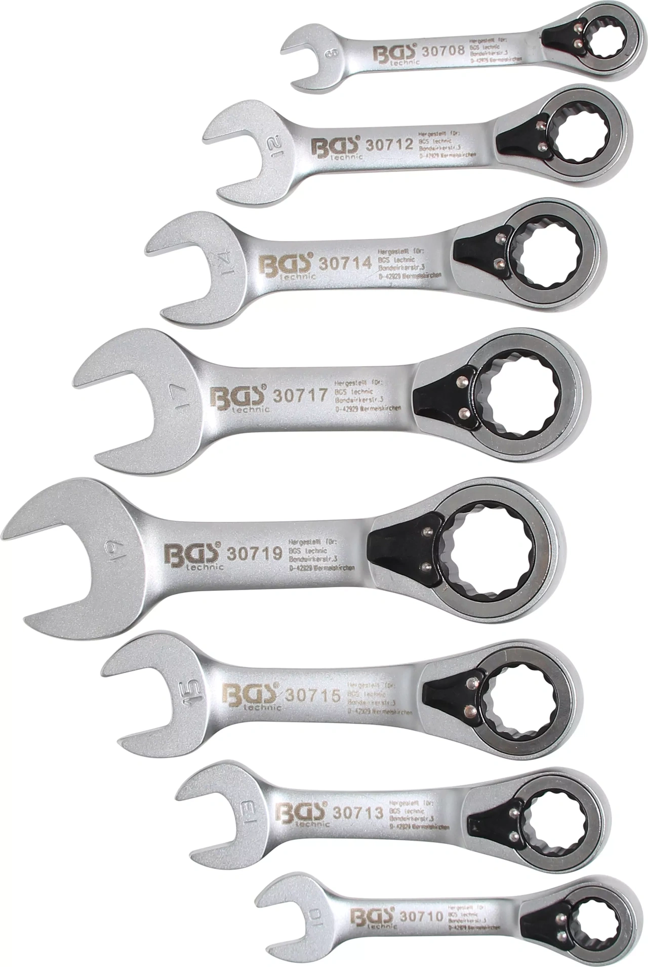 Spärring-U-nyckel-sats | med omkastare | 8 - 19 mm | 8 delar