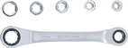 Spärr-ringnyckel med adaptersats | 8 - 19 mm | 6 delar