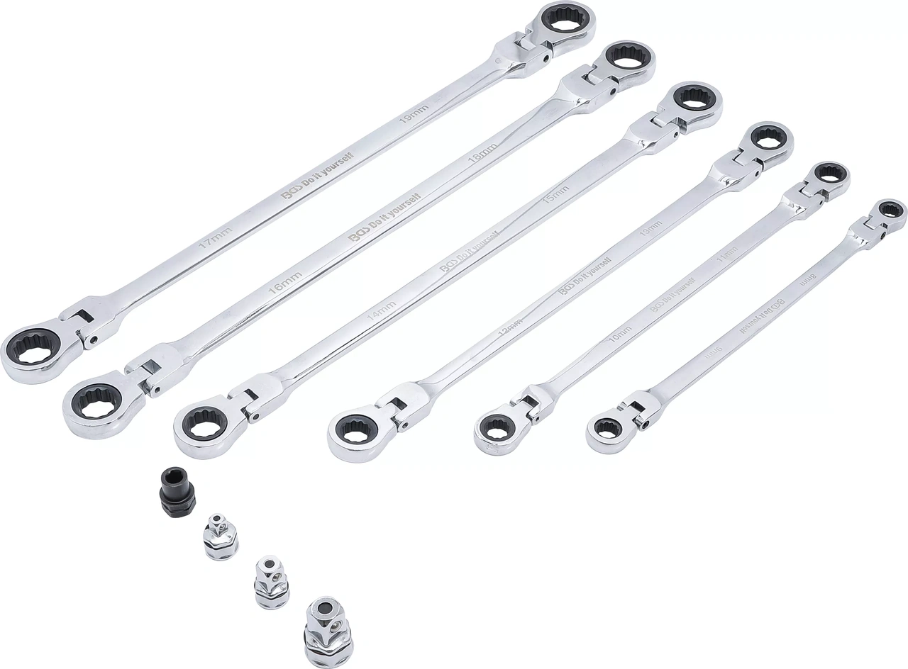 Dubbel-spärr-lednyckel-sats | 8 - 19 mm | 10 delar