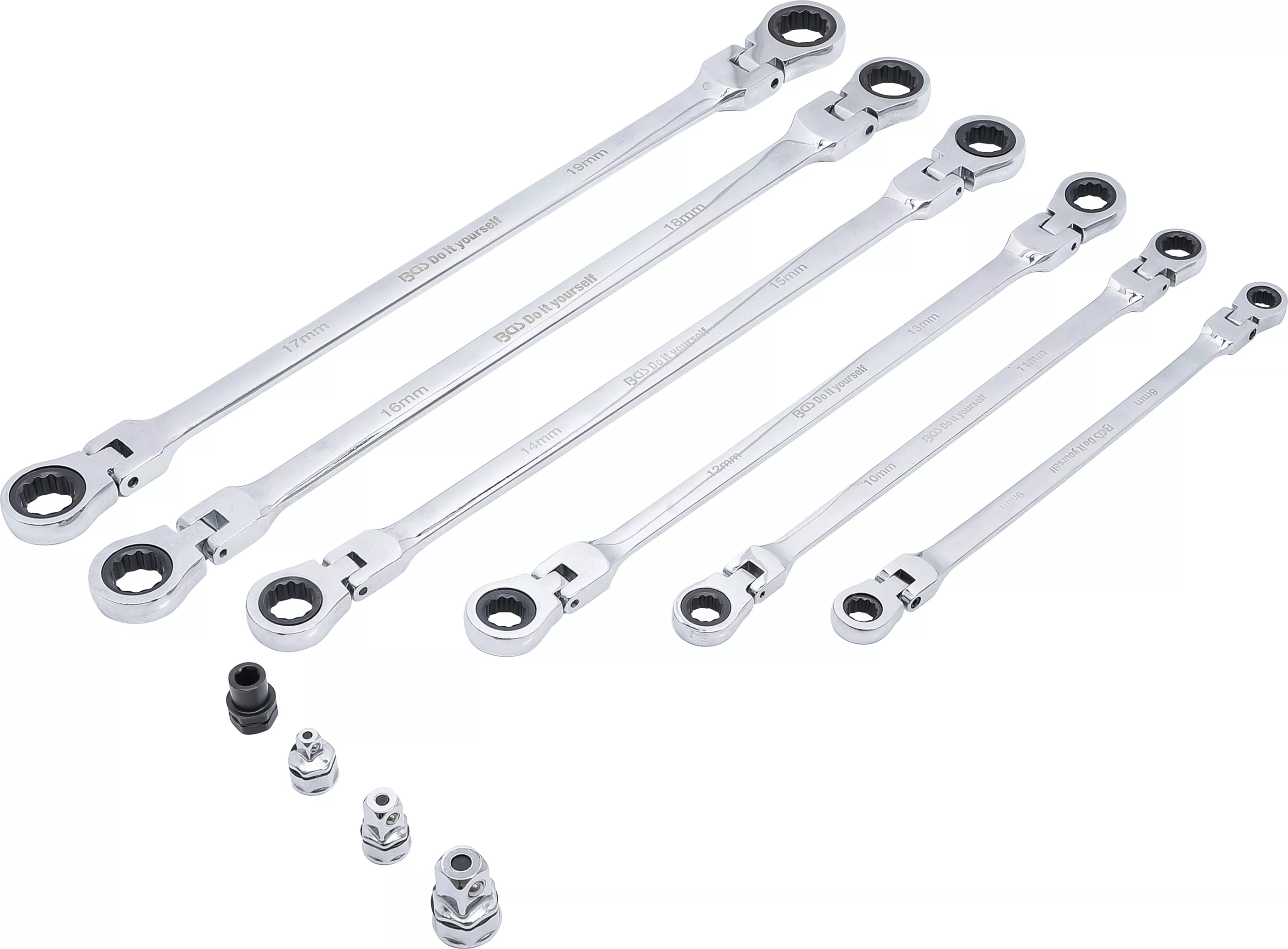 Dubbel-spärr-lednyckel-sats | 8 - 19 mm | 10 delar