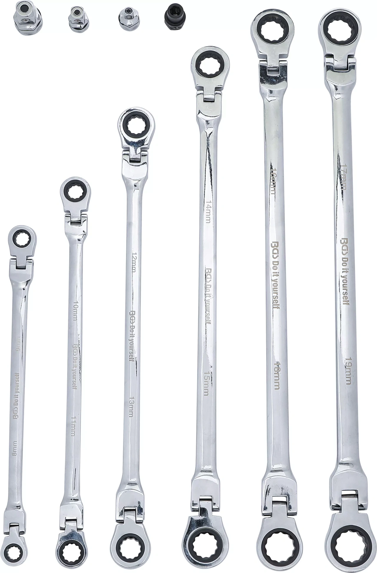 Dubbel-spärr-lednyckel-sats | 8 - 19 mm | 10 delar