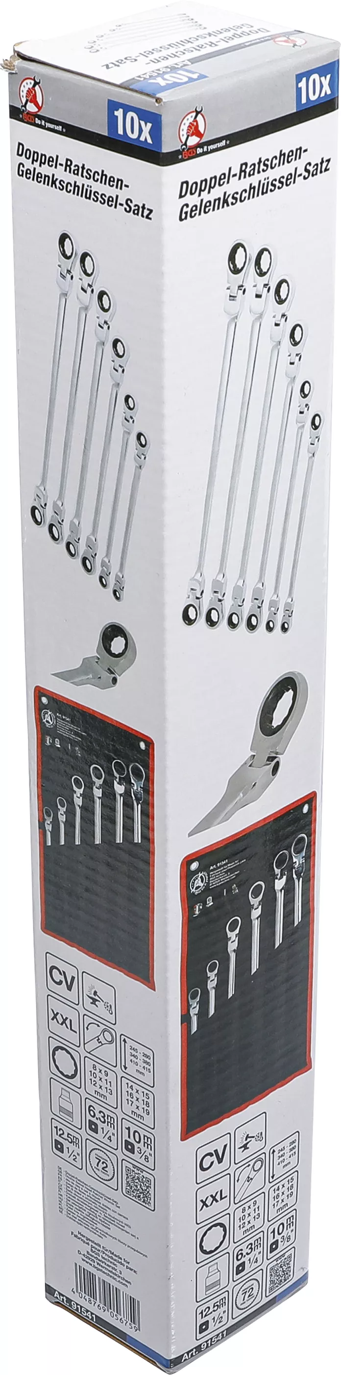 Dubbel-spärr-lednyckel-sats | 8 - 19 mm | 10 delar