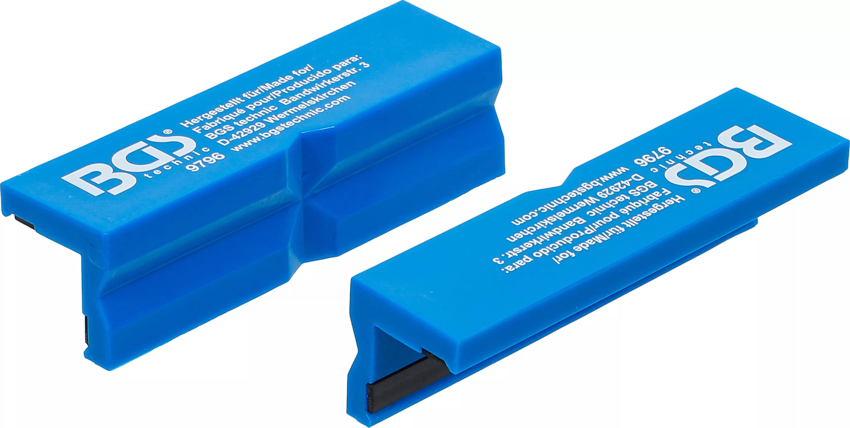 Skruvstycke-Skyddsbackar | Plast | Bredd 100 mm | 2 delar