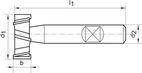 Spårfräs för T-spår DIN 851-AB HSSE 12,5x6,0mm