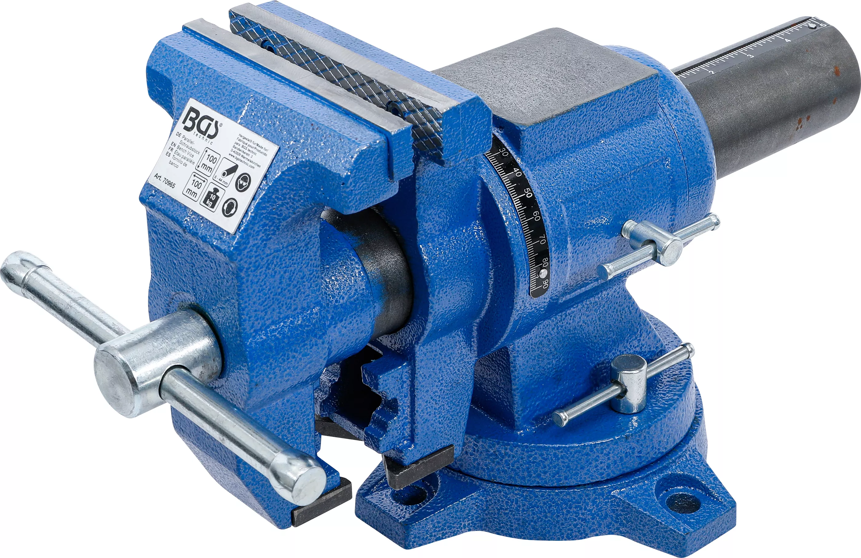 Parallell-skruvstycke | 100 mm spännbackar | 360° vridbar