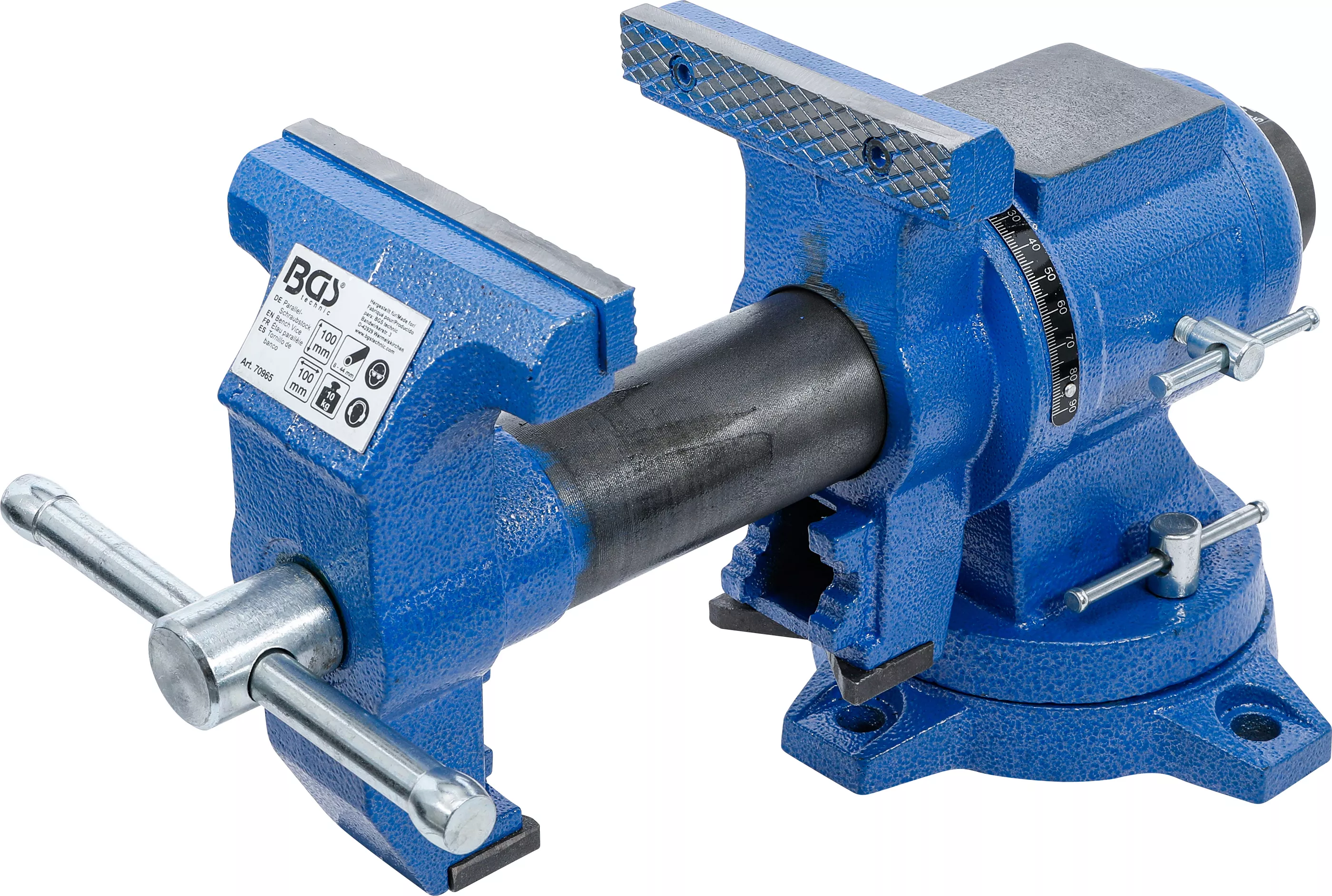 Parallell-skruvstycke | 100 mm spännbackar | 360° vridbar