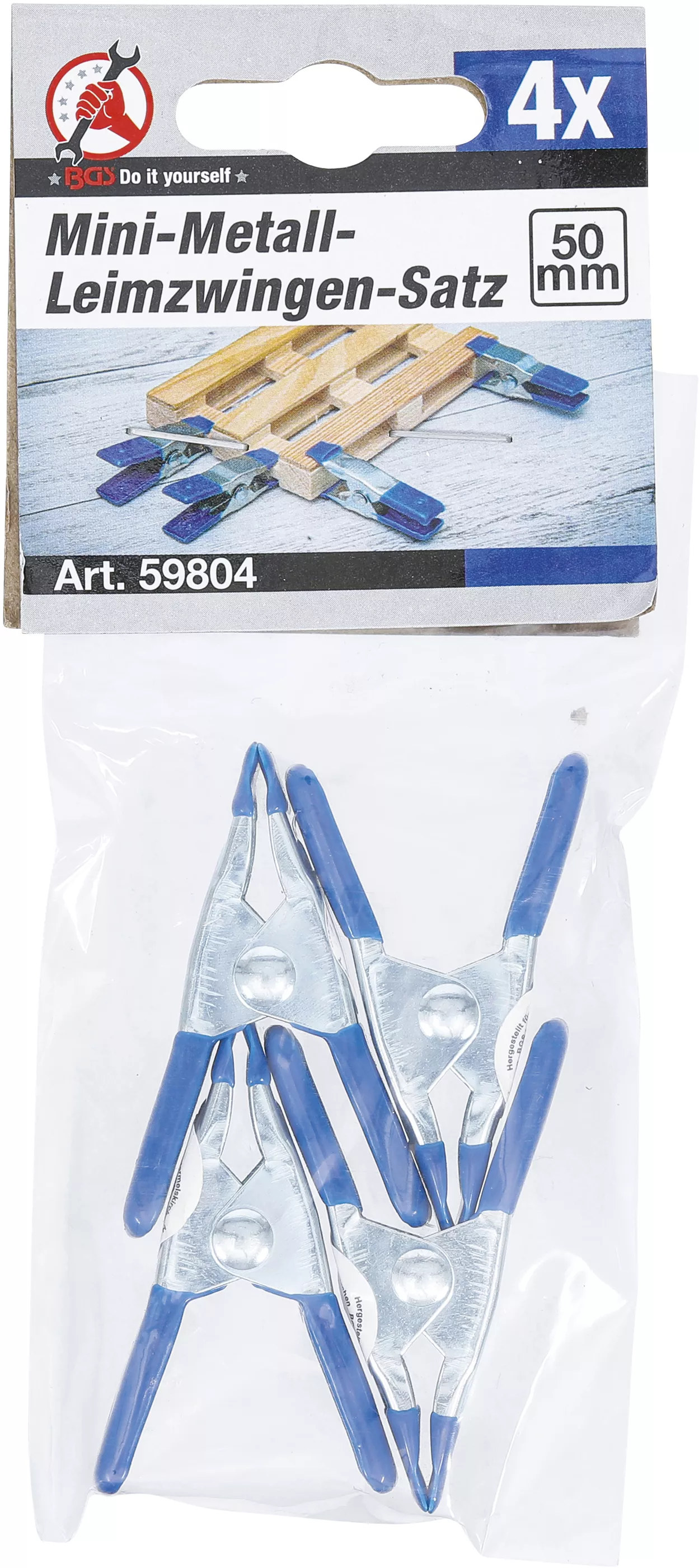 Mini-Metall-Limknektar-sats | 50 mm | 4 delar