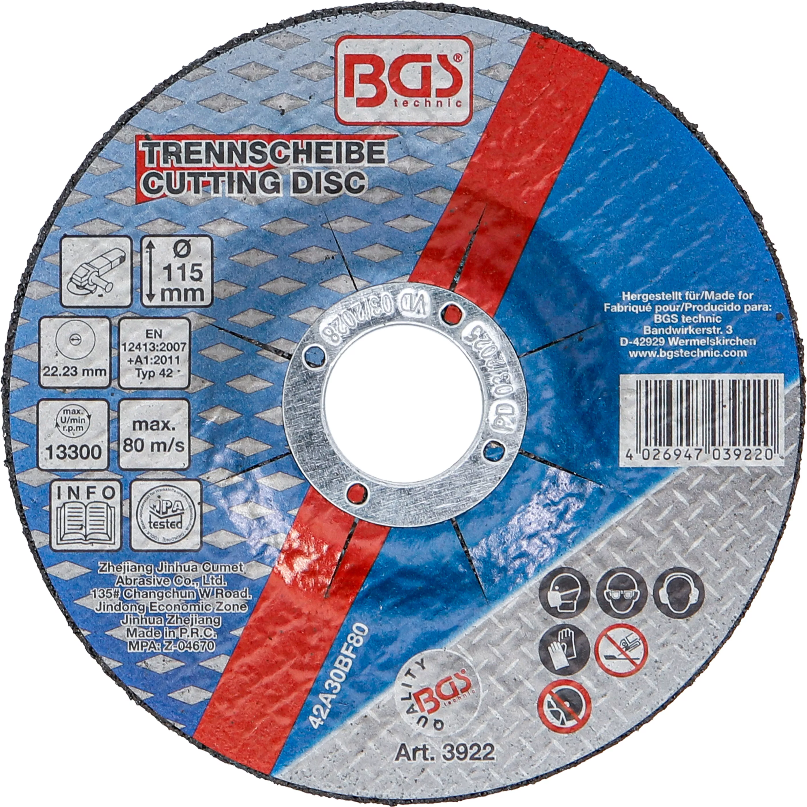 Kapskiva metall 115 x 2,5 x 22,2mm