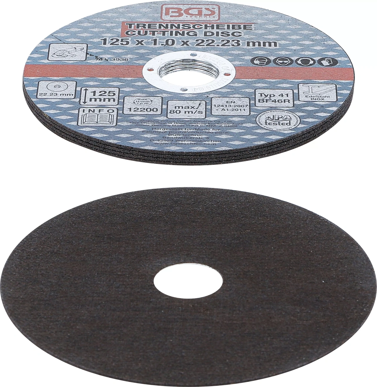 Kapskiva rostfritt stål 125 x 1,0 x 22,2mm 5-pack