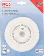 Polerskiva 125 x 22mm med axeltapp 6 mm