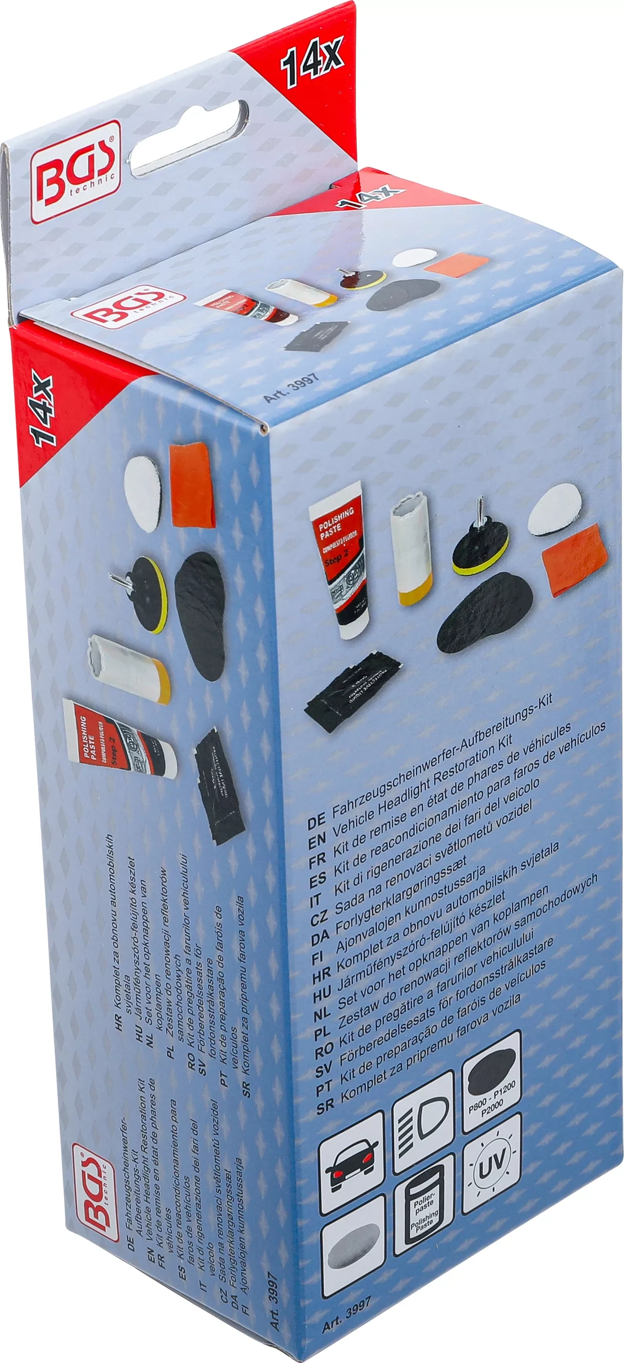 Poleringssats för fordonsstrålkastare 14-delar