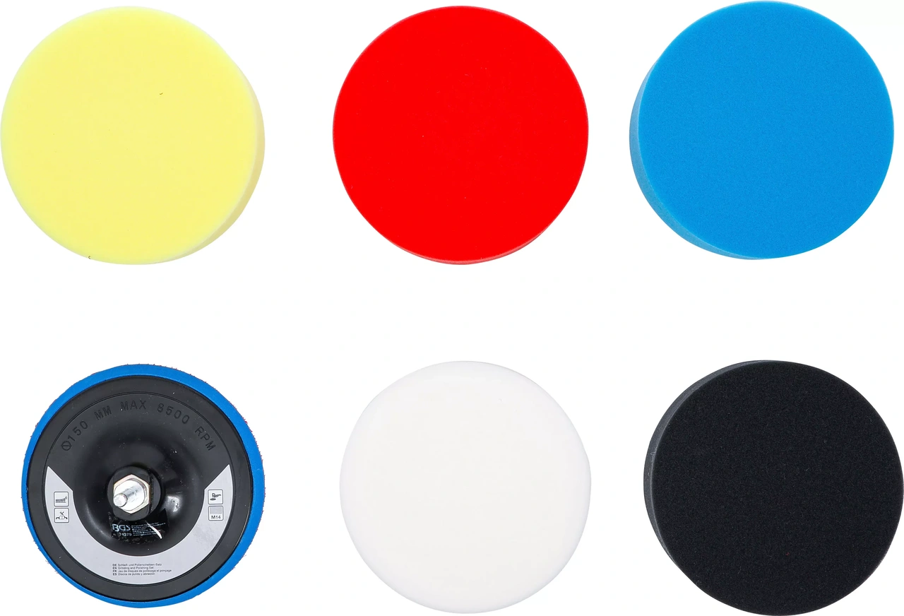 Polersvampsats 150mm 6-delar