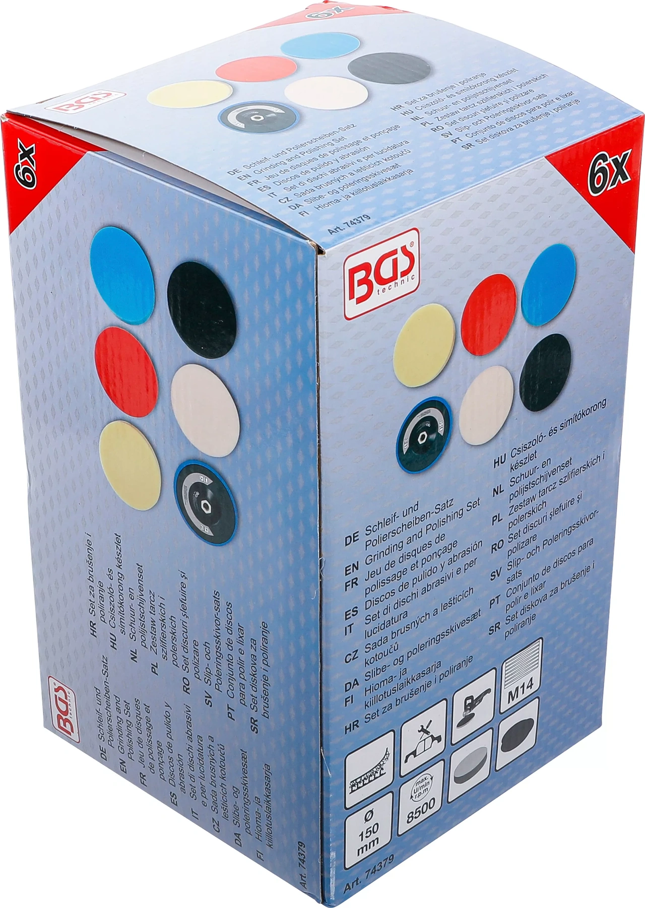 Polersvampsats 150mm 6-delar