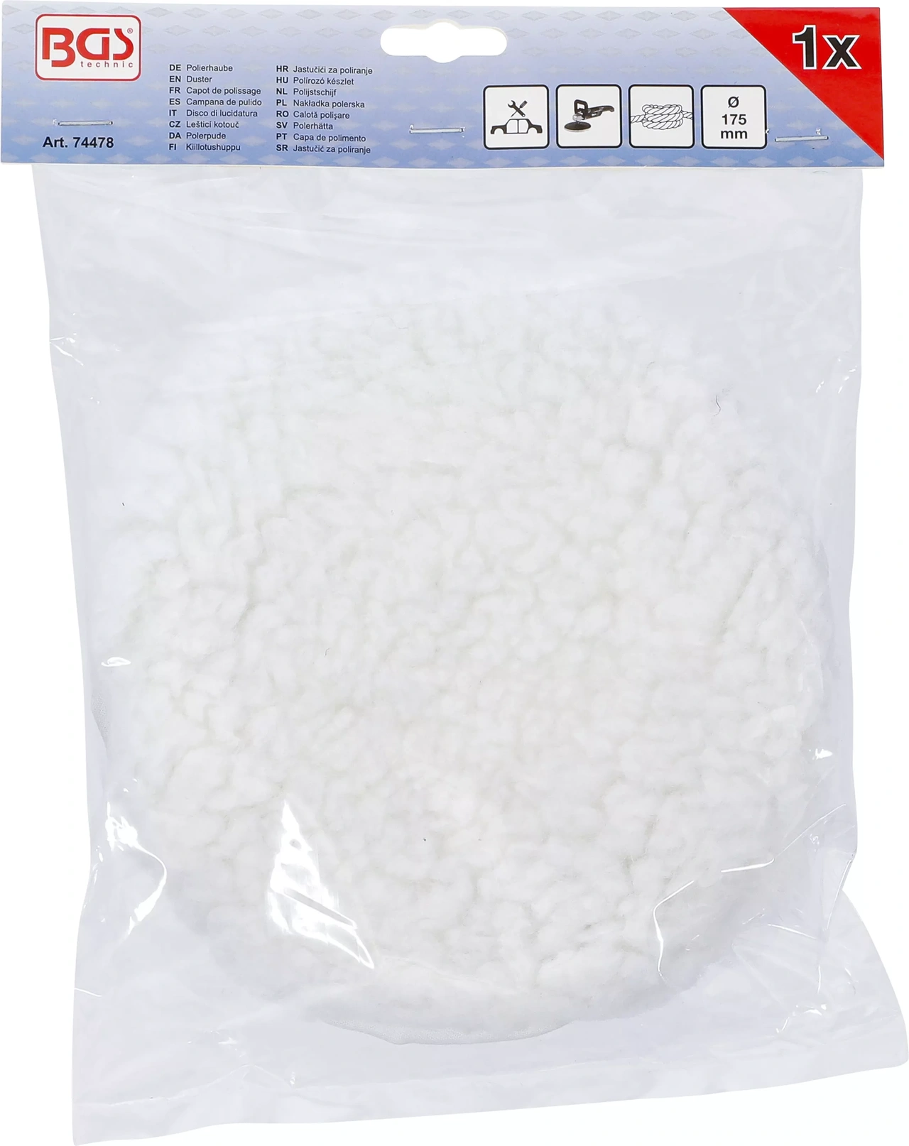 Polerhätta med band 175mm