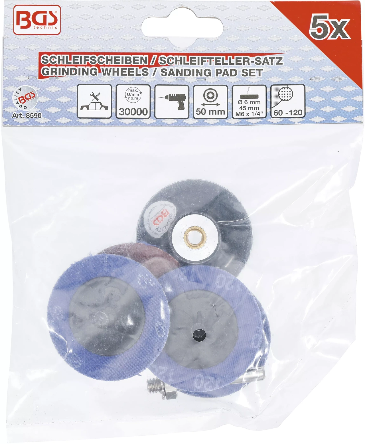 Sliprondellsats med hållare Ø50mm 5-delar