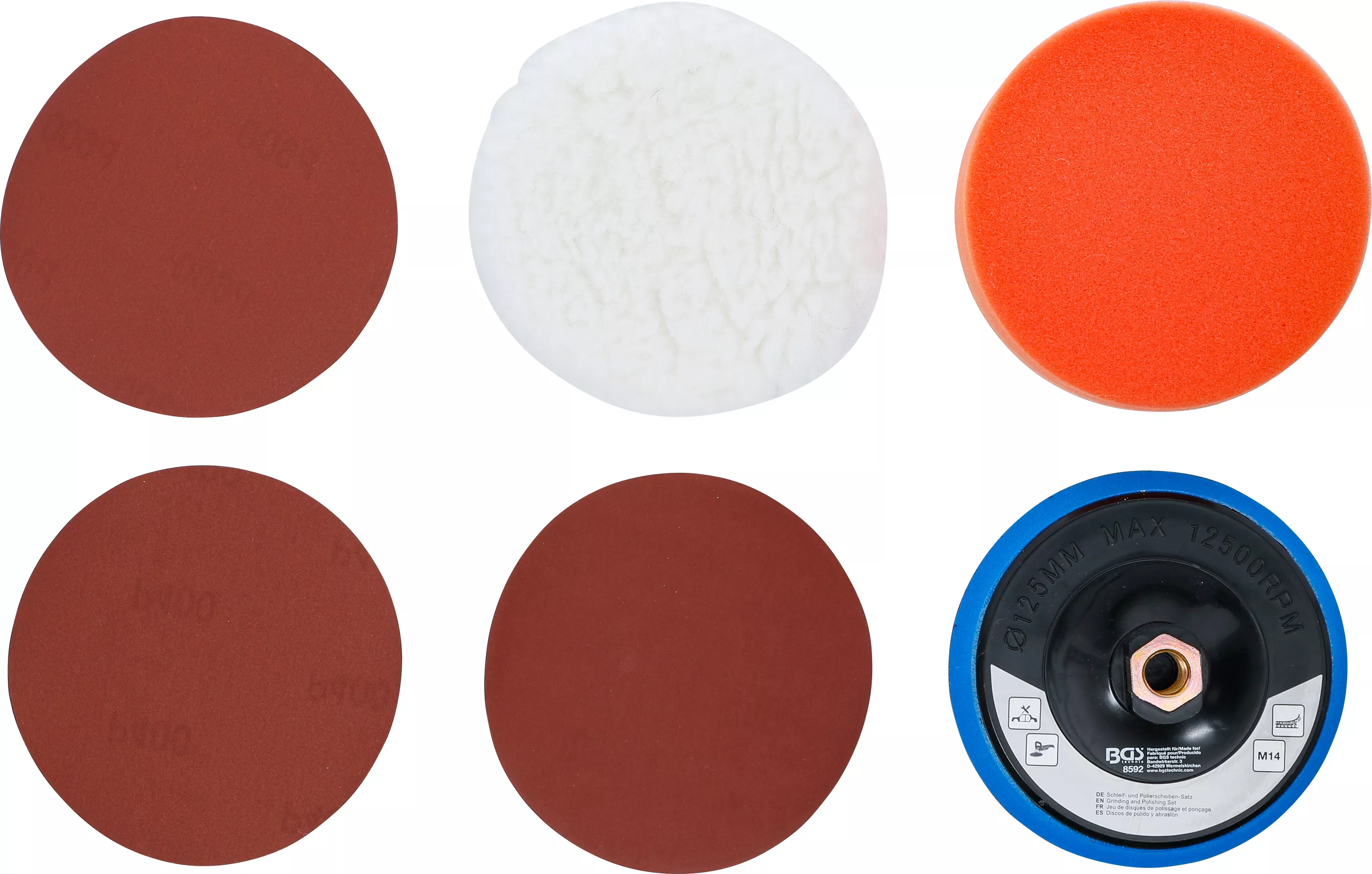 Slip- och polerskivsats Ø125mm M14