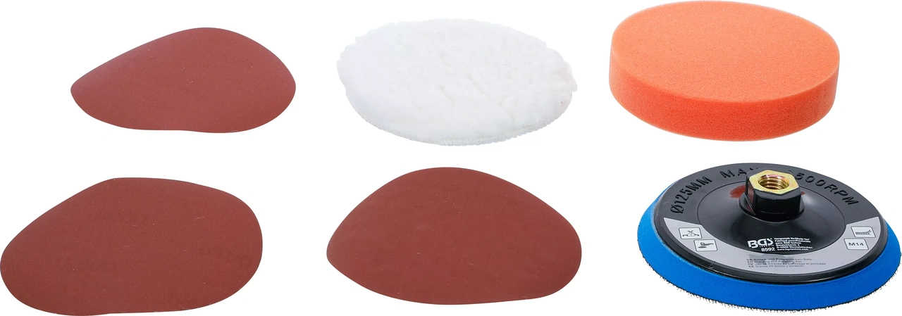 Slip- och polerskivsats Ø125mm M14