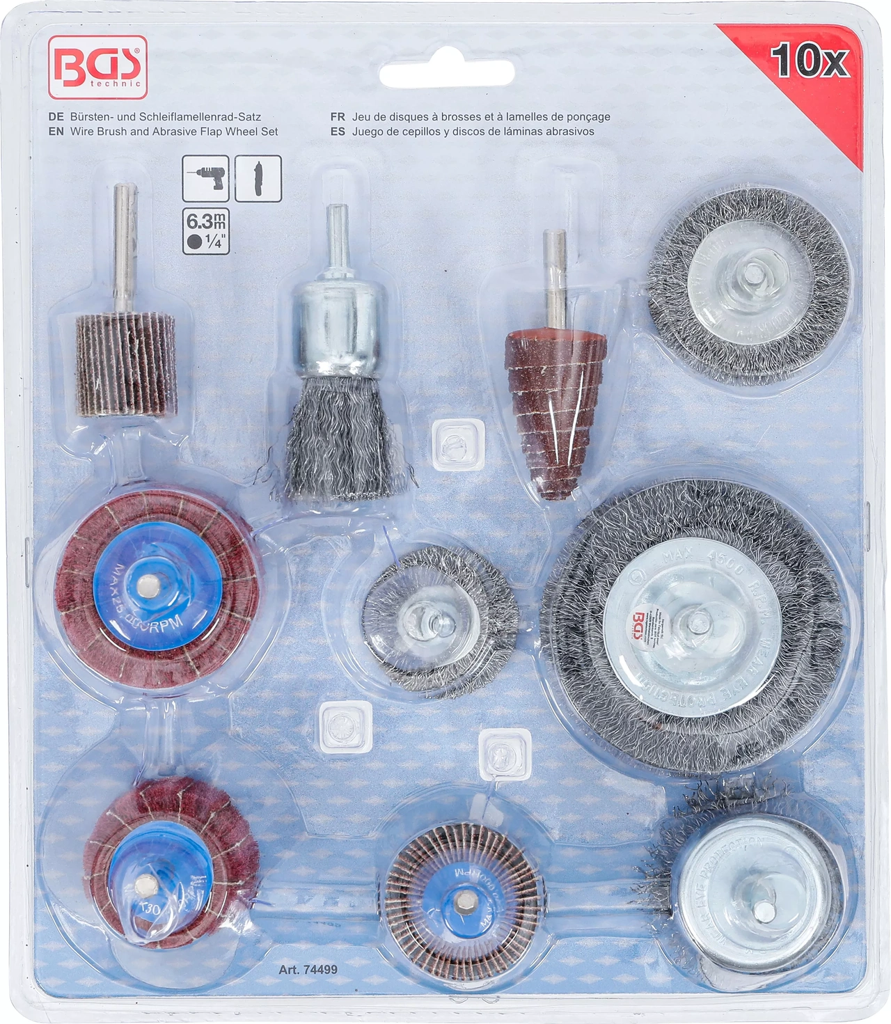 Borst- och lamellslipstiftsats 10-delar