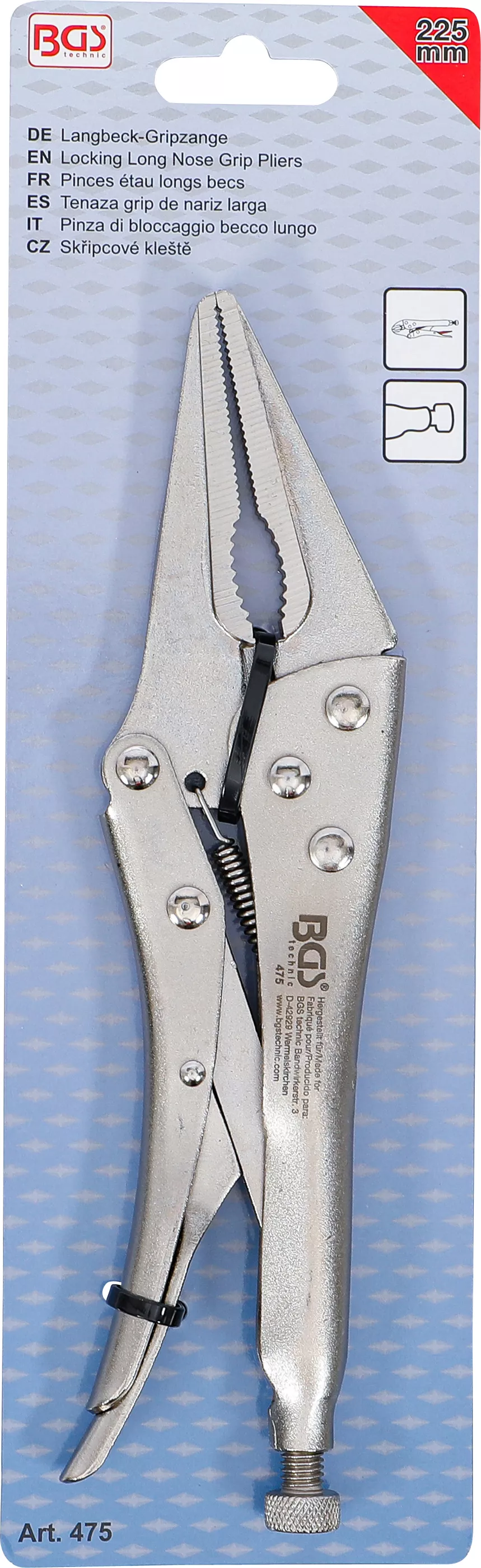 Spetslåstång 225mm