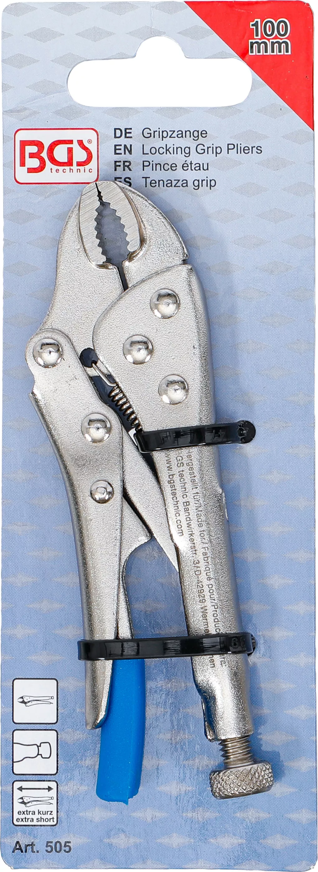 Griptång | extra kort | 100 mm