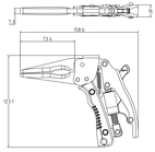 Långkäftad griptång | med pistolhandtag | 170 mm