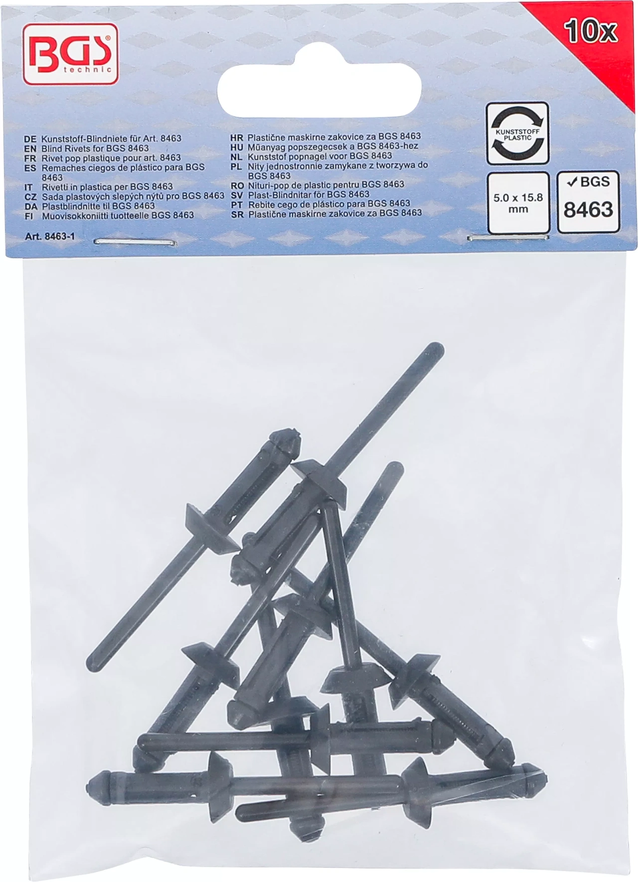 Plast-Blindnitar för BGS 8463 | 5,0 x 15,8 mm | 10 delar