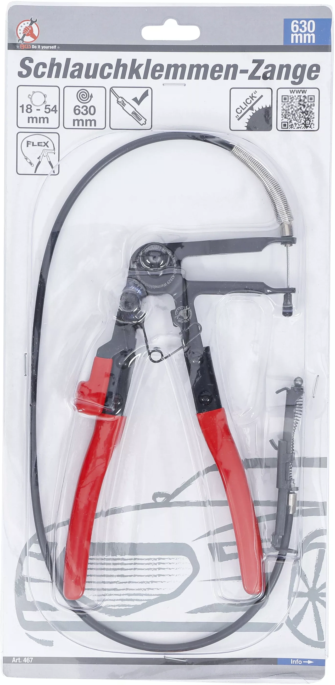 Slangklämtång | med Bowdenvajer | 630 mm
