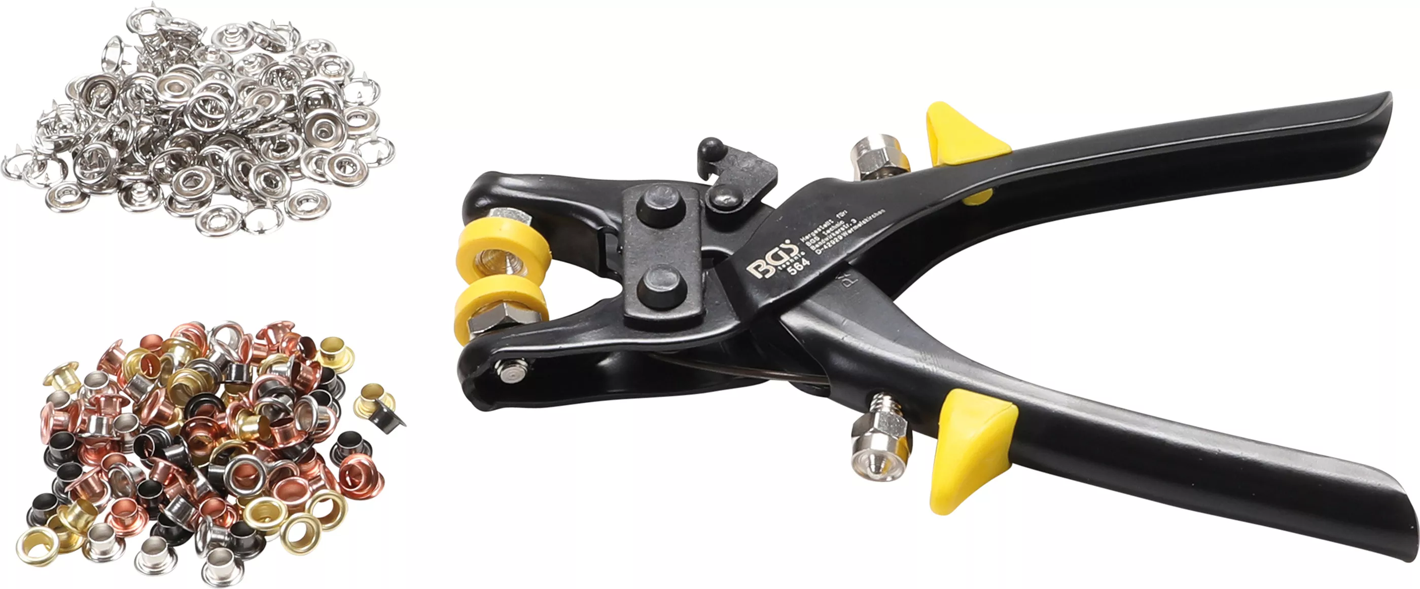 Öljett och knapptångsats med öljetter/knappar 125-delar