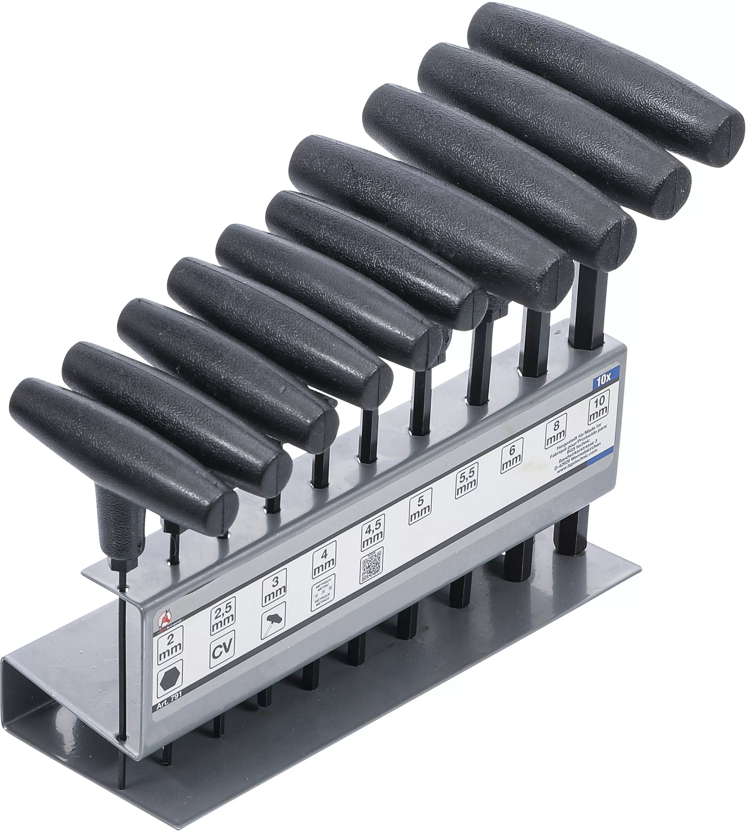 Skruvmejsel-sats med T-handtag | Inre sexkant 2 - 10 mm | 10 delar