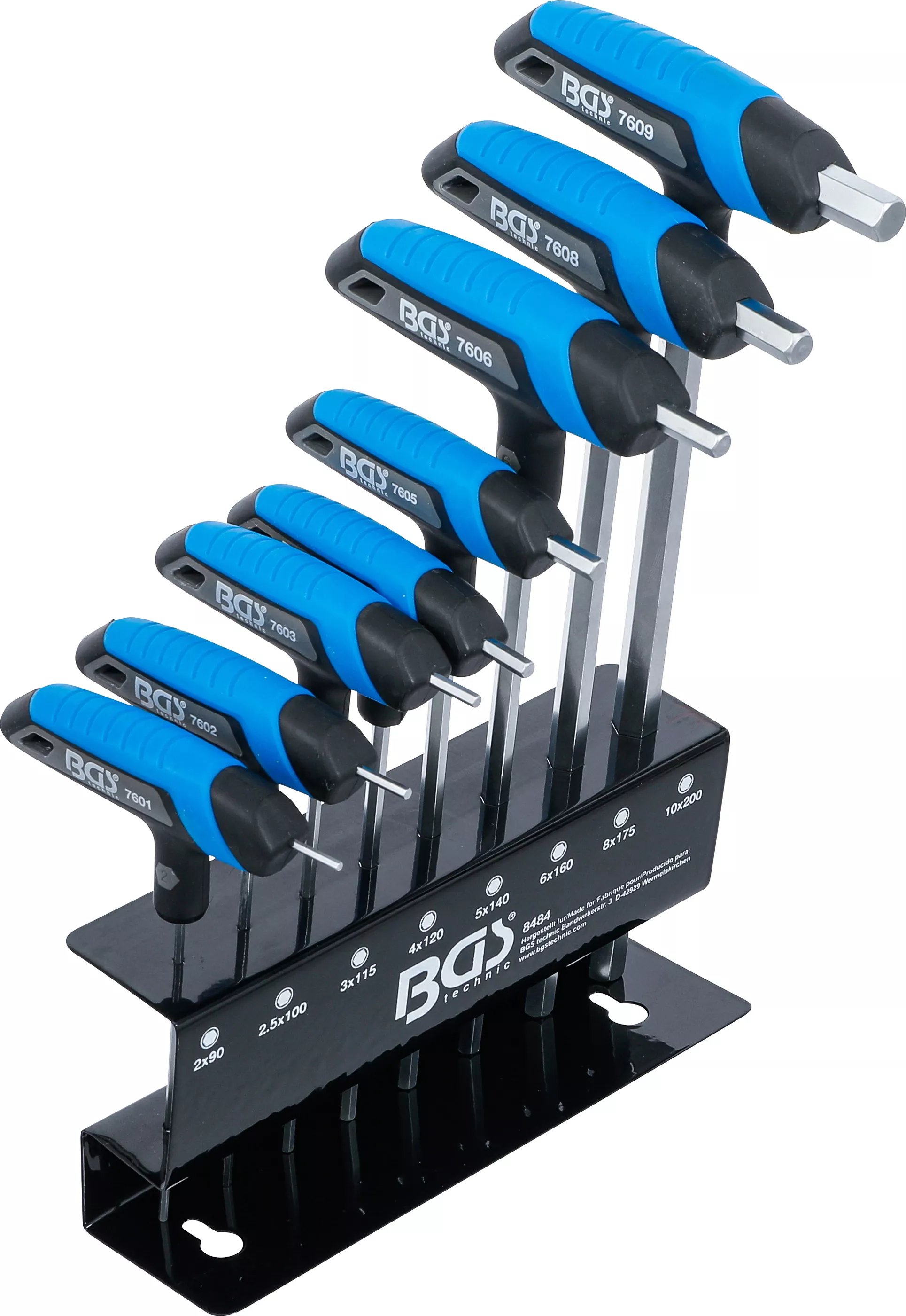 T-handtag-Nyckel-sats | Inre sexkant 2 - 10 mm | 8 delar